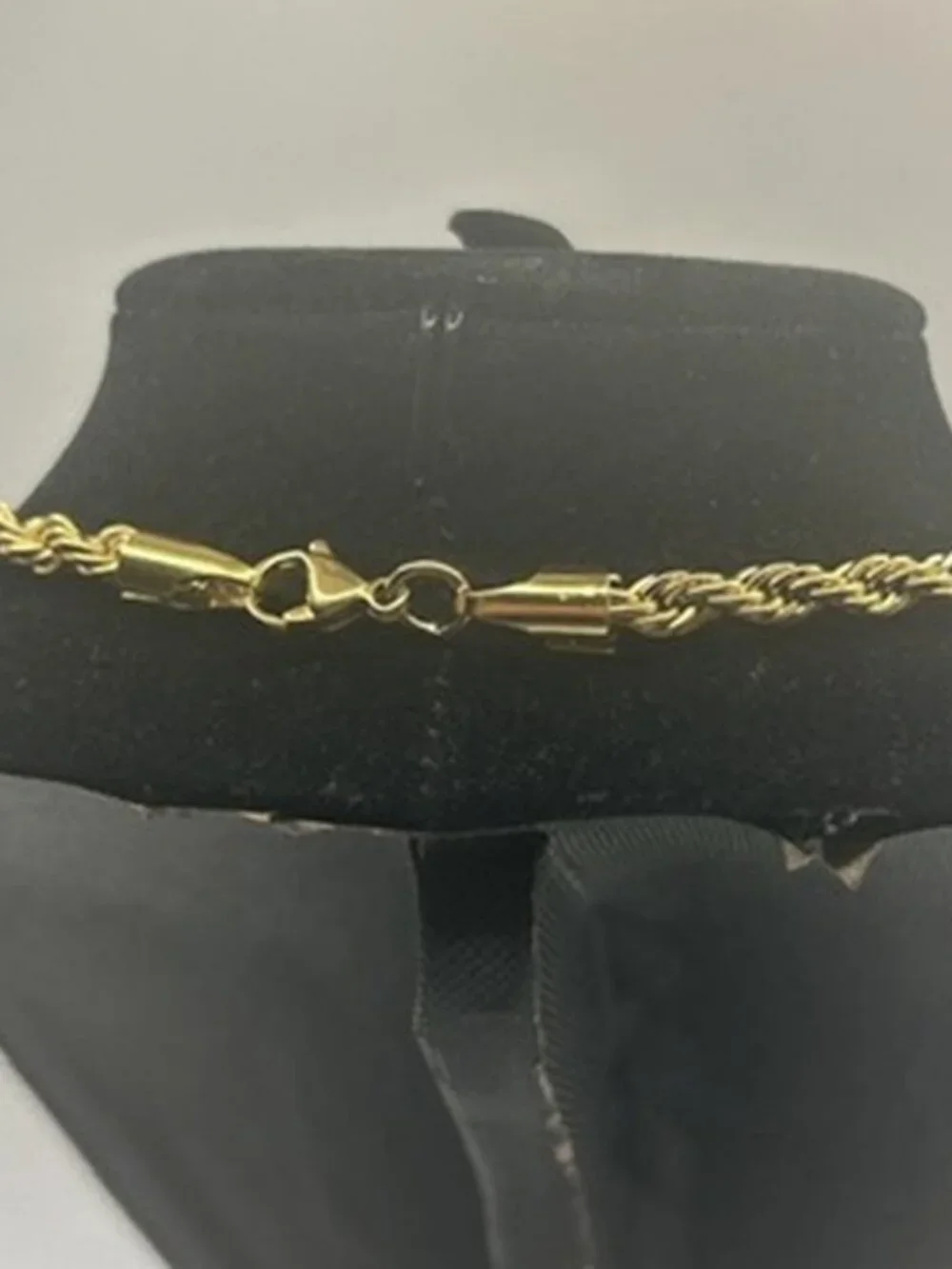 Mens Gold Rope Chain 5mm 22 Inch Real Gold Stainless Steel Plated Durable New
